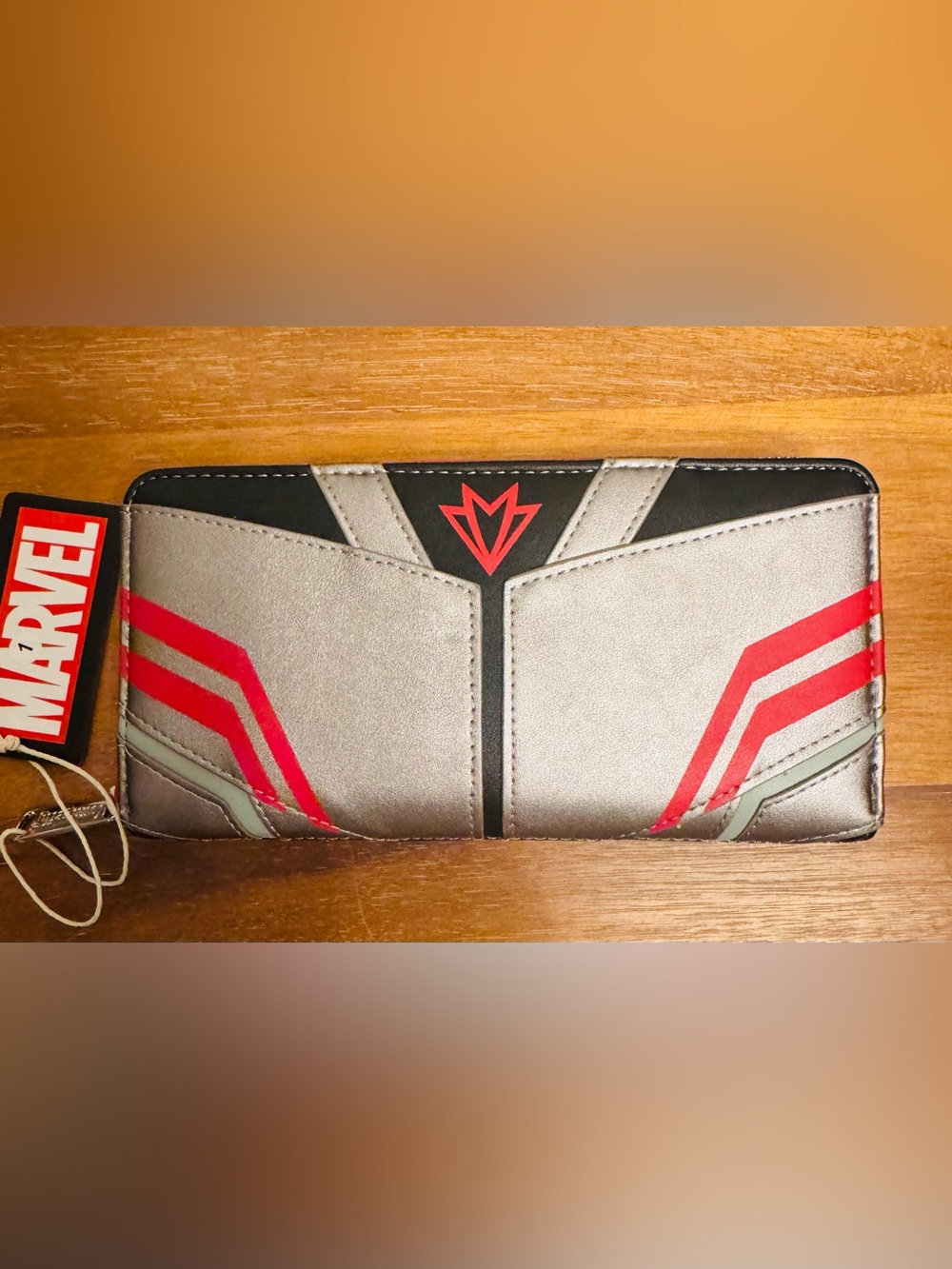 Loungefly Silver, Red & Black Marvel Zip Wallet